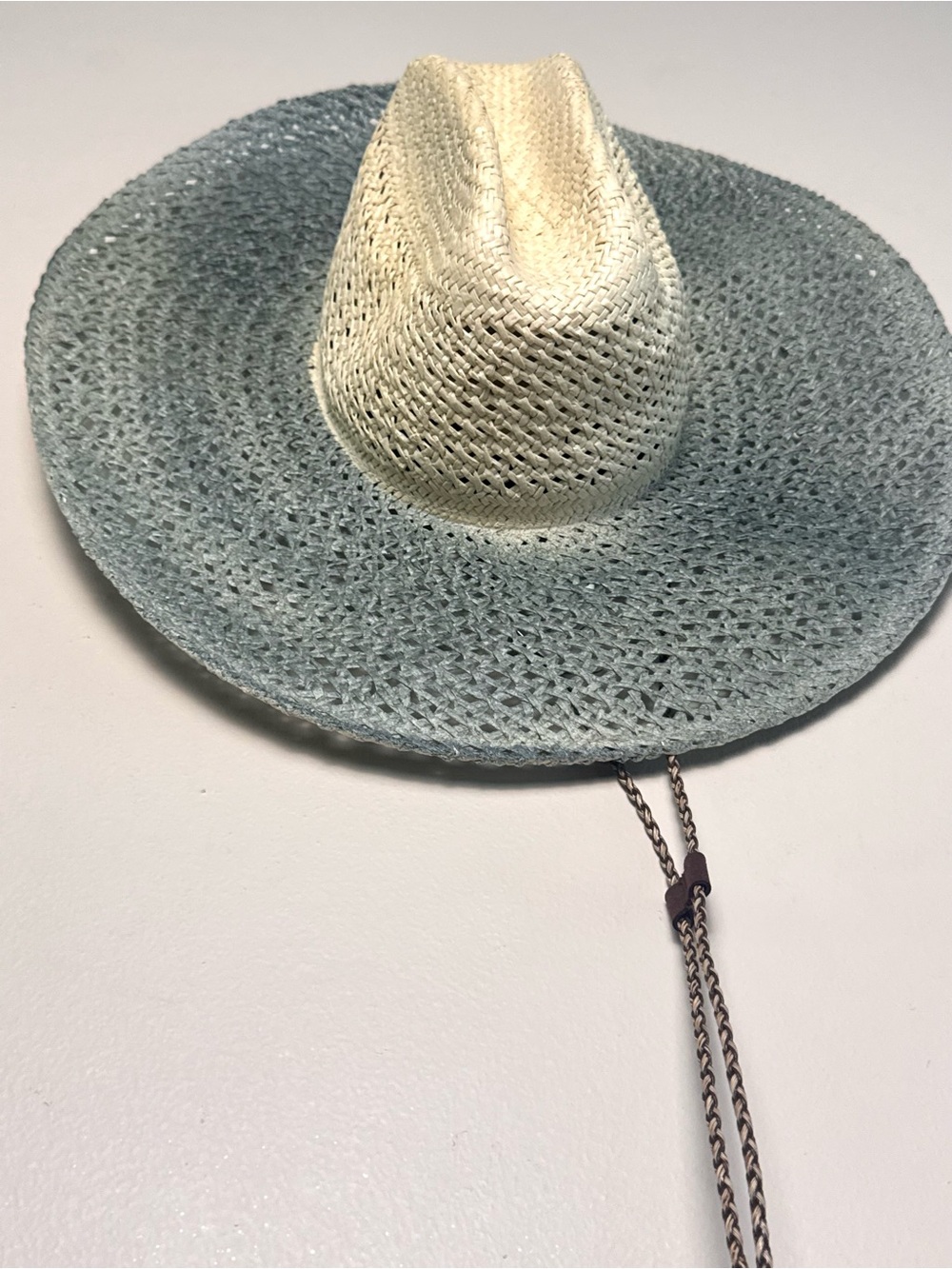 Free People Lifeguard Straw Hat Braided Chin Strap Wide Brim Sun Hat